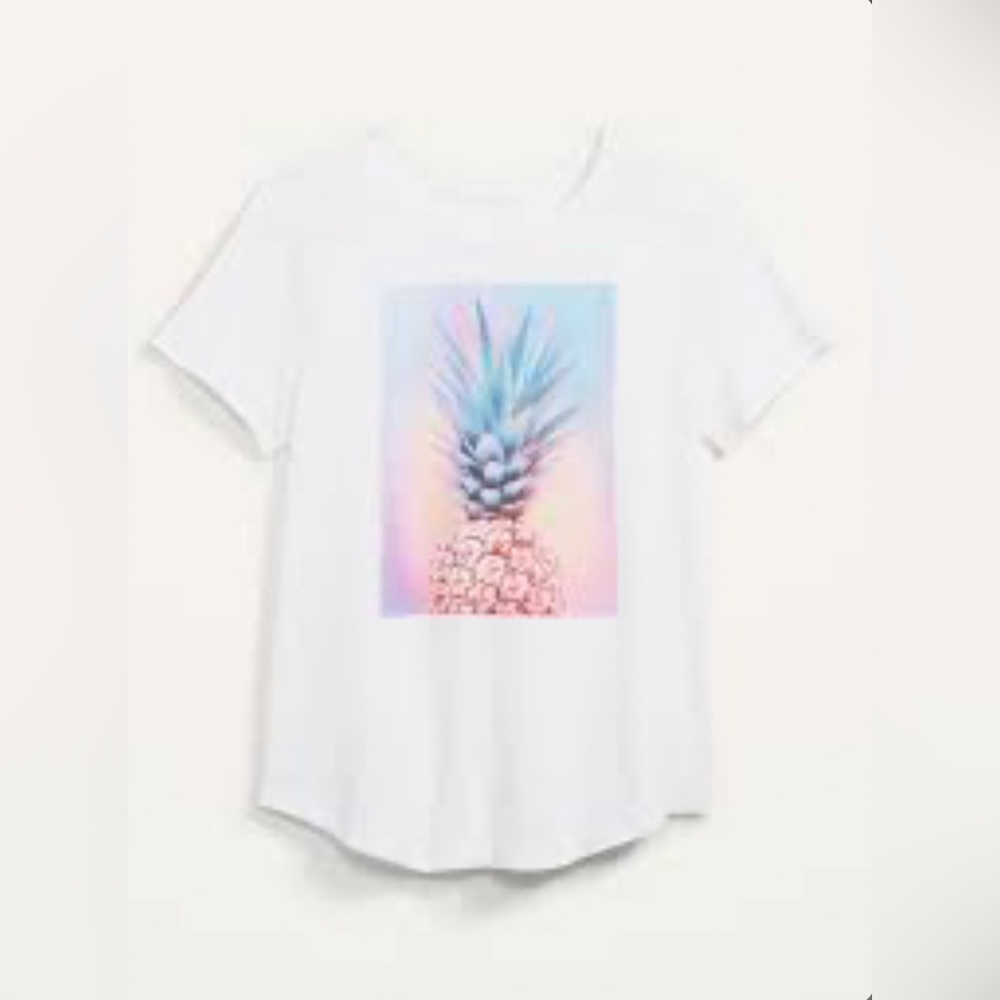 Old Navy Casual Vintage Pineapple Print T-Shirt